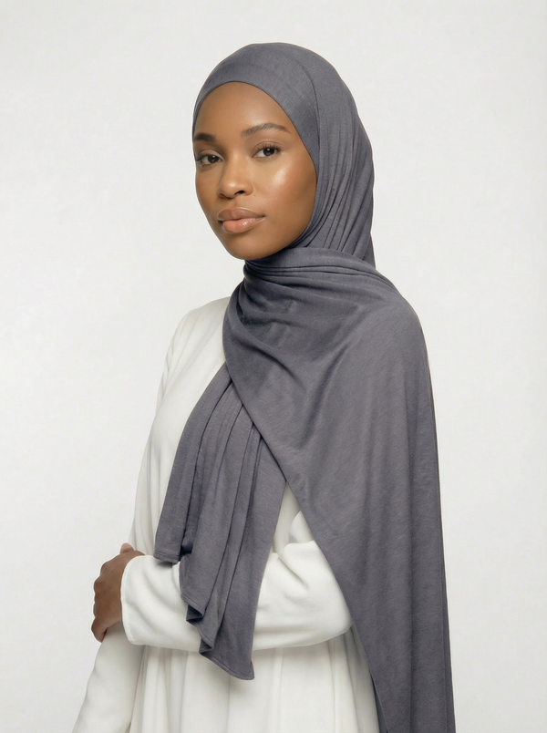 Pure Grey Jersey Hijab