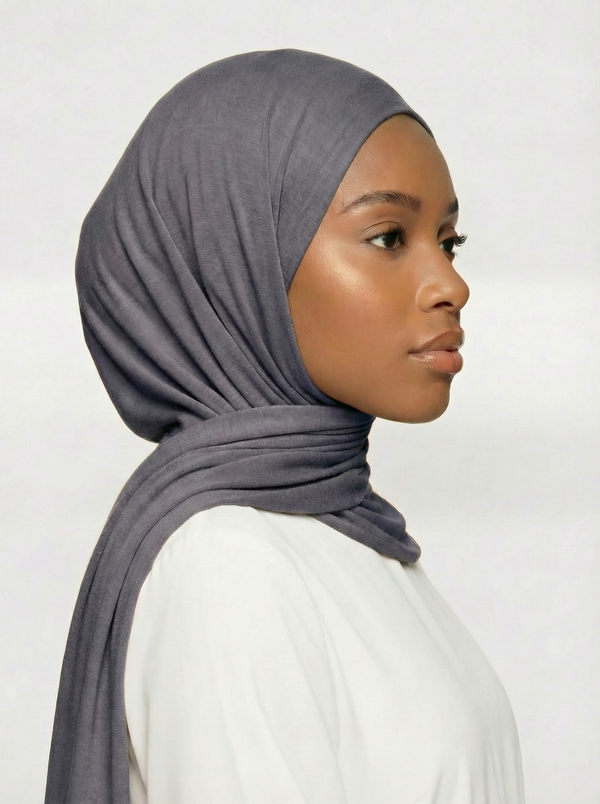 Pure Grey Jersey Hijab