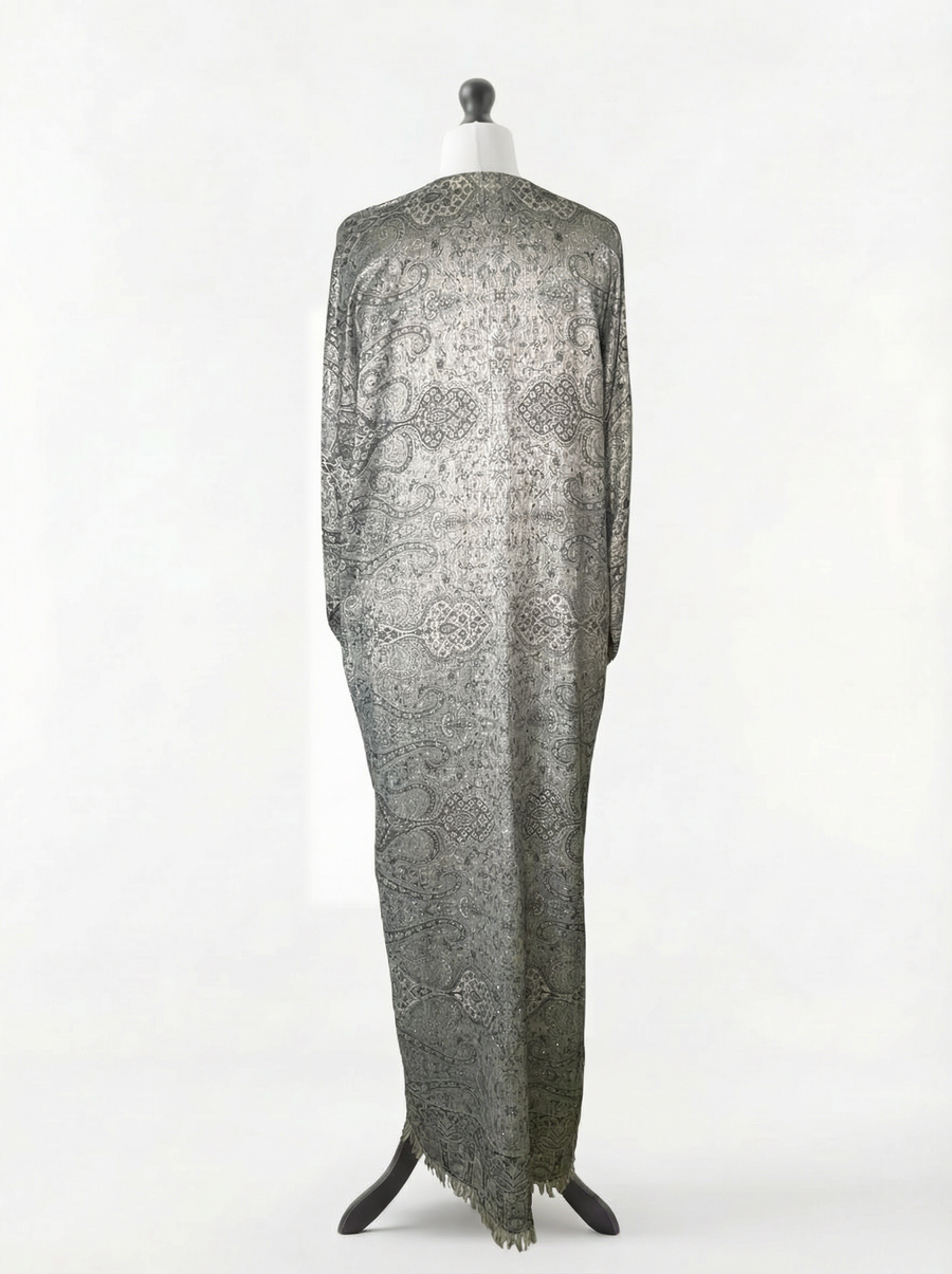 Silver | Gemstone Pashmina Abaya