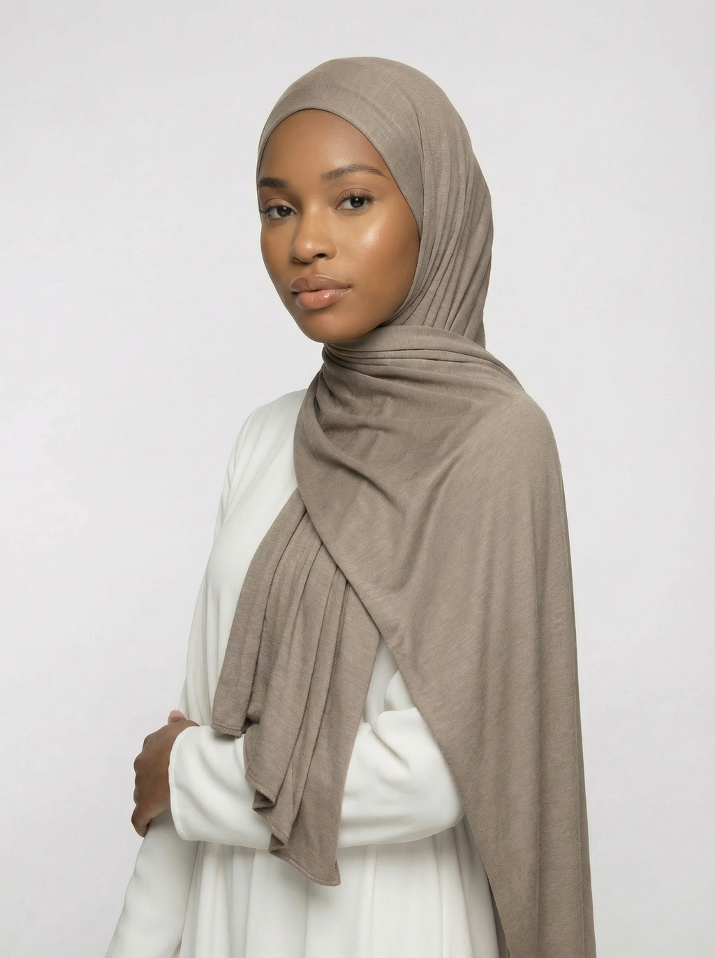 Pale Oyster Jersey Hijab