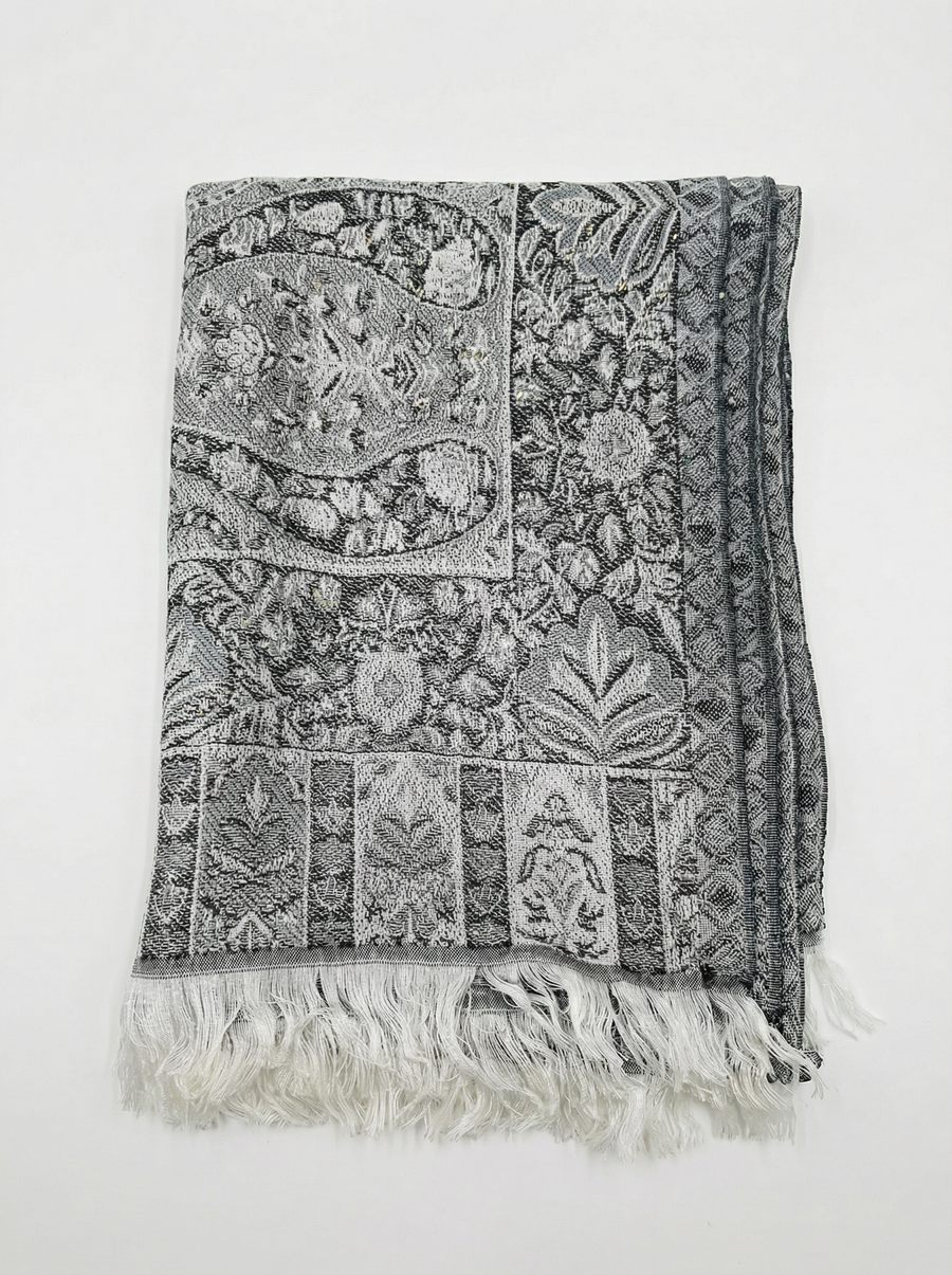 Silver | Gemstone Pashmina Abaya